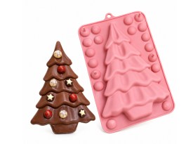 Molde silicona arbolito navidad con esferas